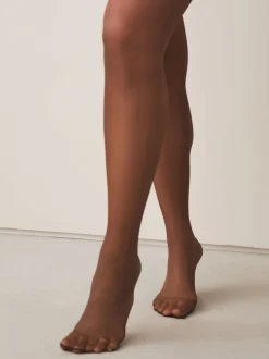 Coffee 20 Denier Sheer Gloss Tights 3 Pack
