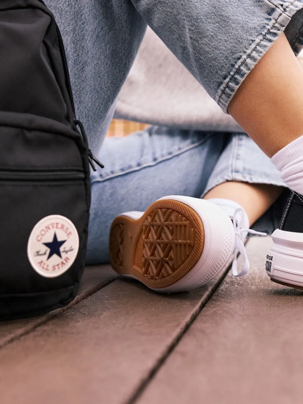Converse Black All Star Move Chuck Ox Platform Trainers