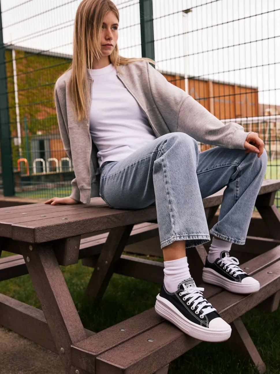 Converse Black All Star Move Chuck Ox Platform Trainers