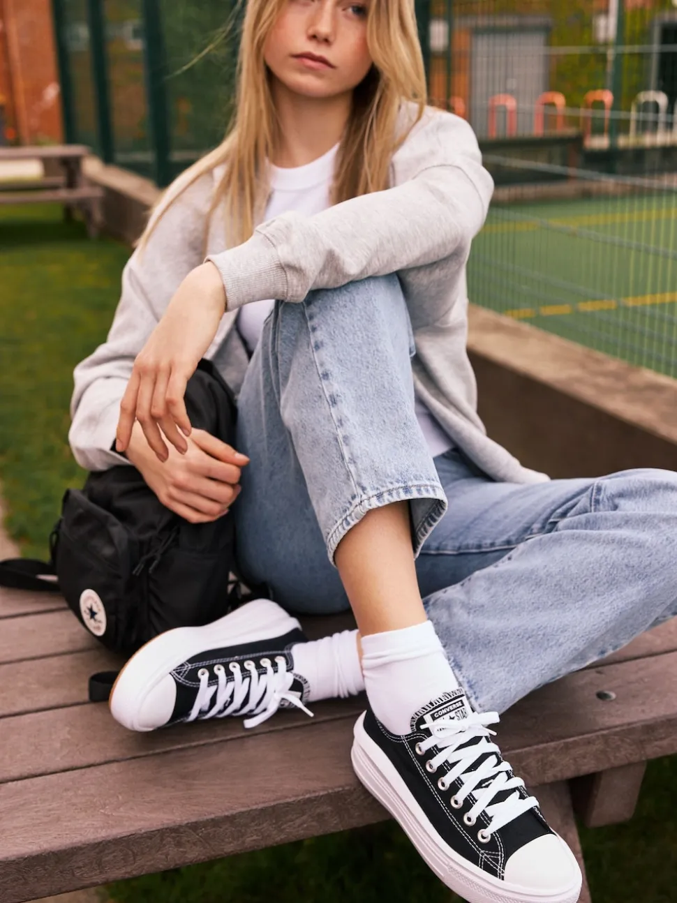 Converse Black All Star Move Chuck Ox Platform Trainers