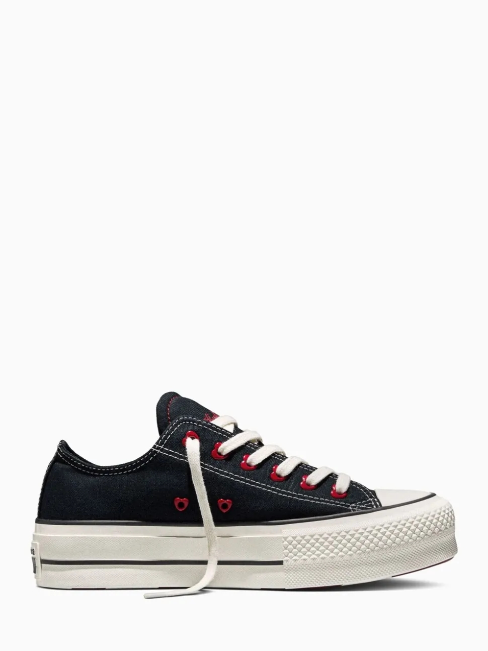 Converse Black Chuck Taylor Lift Heart Detail Low Trainers