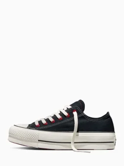 Converse Black Chuck Taylor Lift Heart Detail Low Trainers
