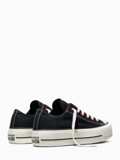 Converse Black Chuck Taylor Lift Heart Detail Low Trainers