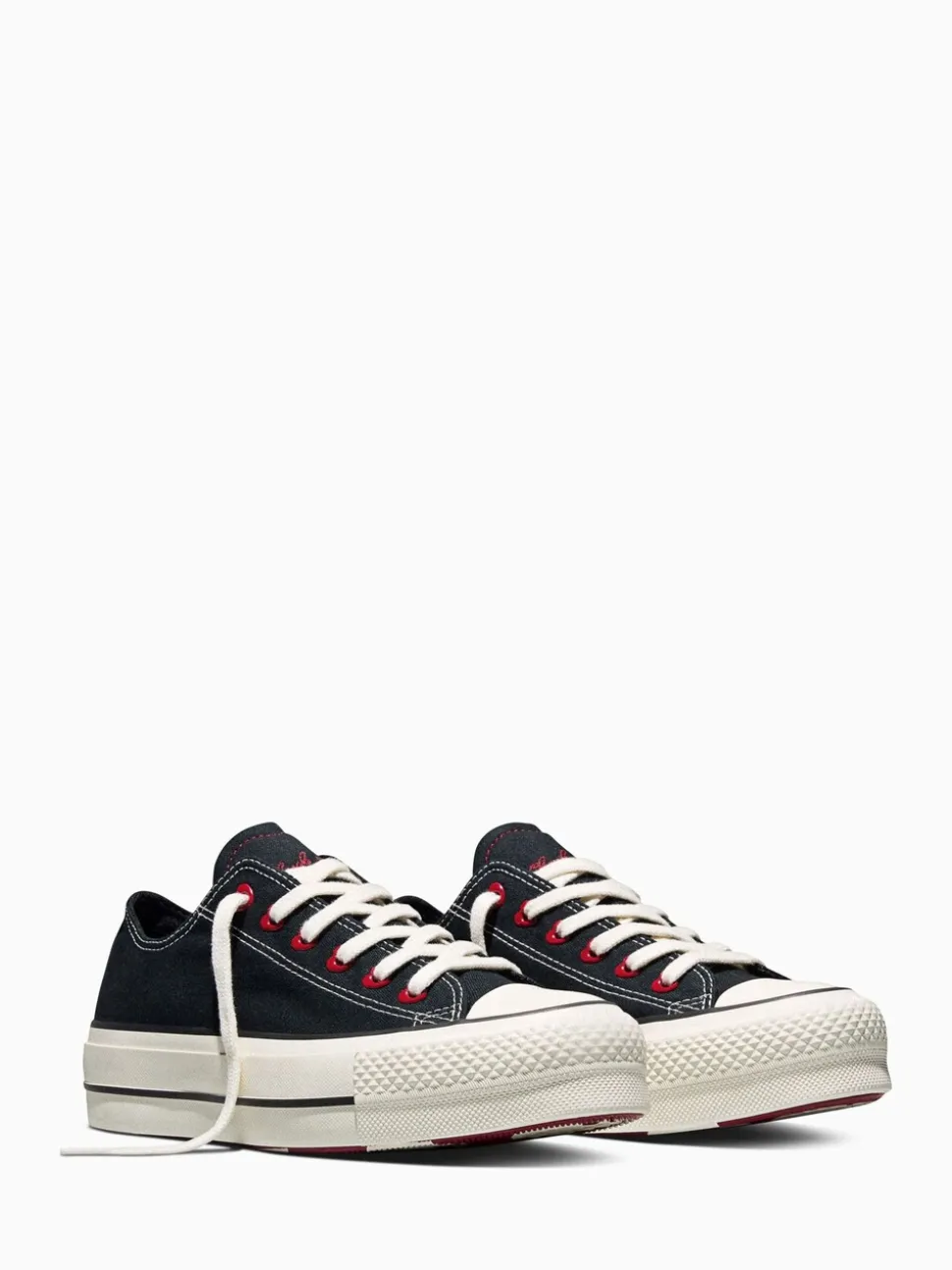 Converse Black Chuck Taylor Lift Heart Detail Low Trainers