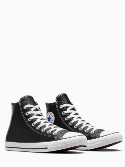 Converse Black Leather High Trainers