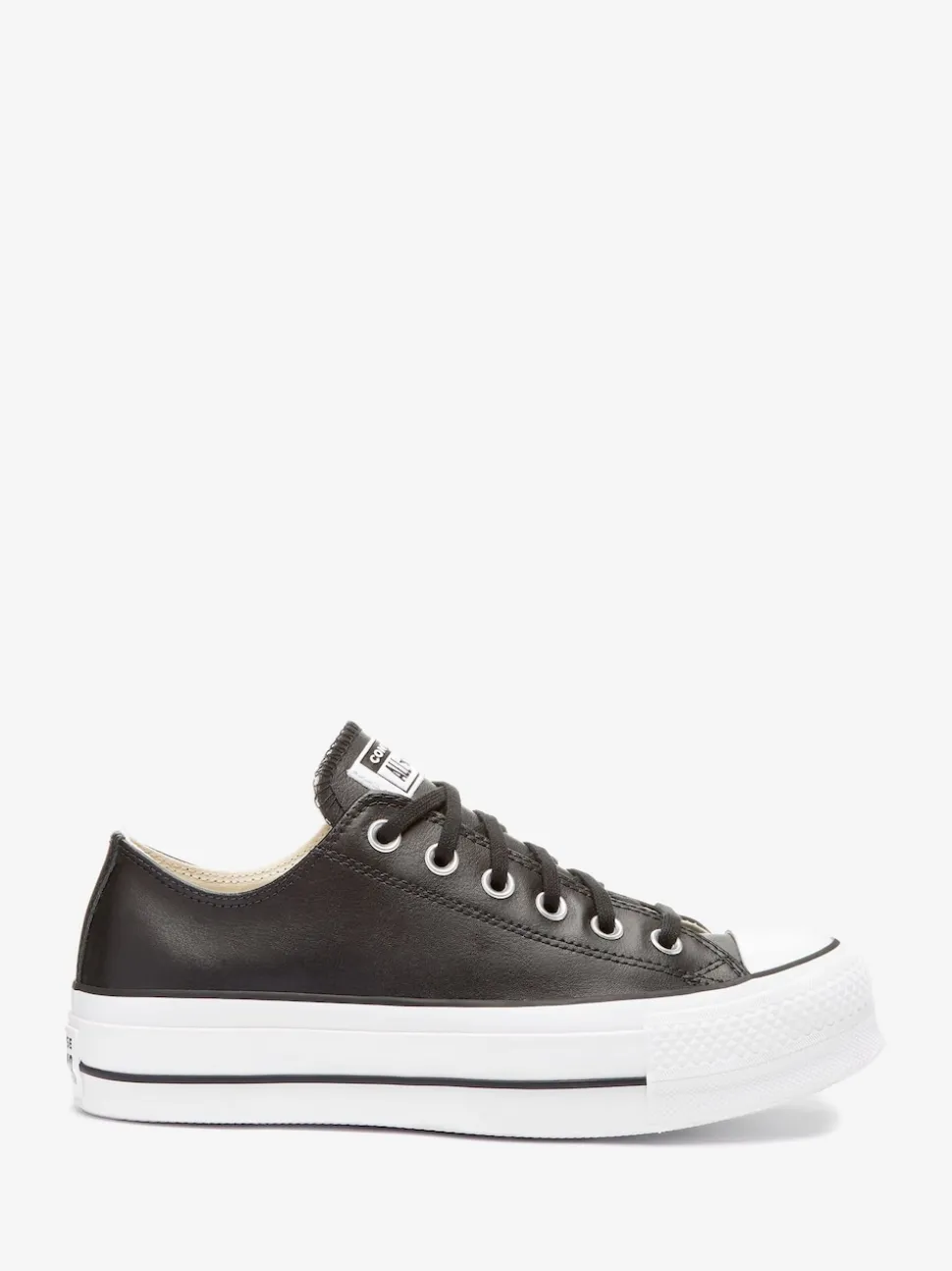 Converse Black Platform Lift Chuck Ox Leather Trainers