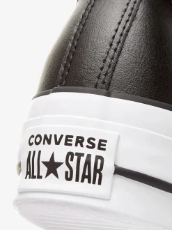 Converse Black Platform Lift Chuck Ox Leather Trainers
