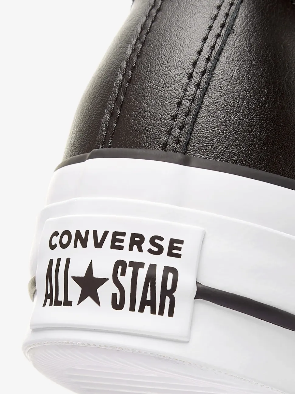 Converse Black Platform Lift Chuck Ox Leather Trainers