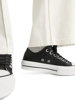 Converse Black Platform Lift Chuck Ox Leather Trainers