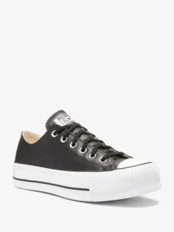 Converse Black Platform Lift Chuck Ox Leather Trainers
