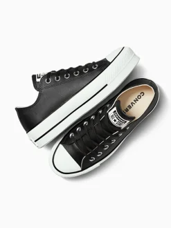 Converse Black Platform Lift Chuck Ox Leather Trainers