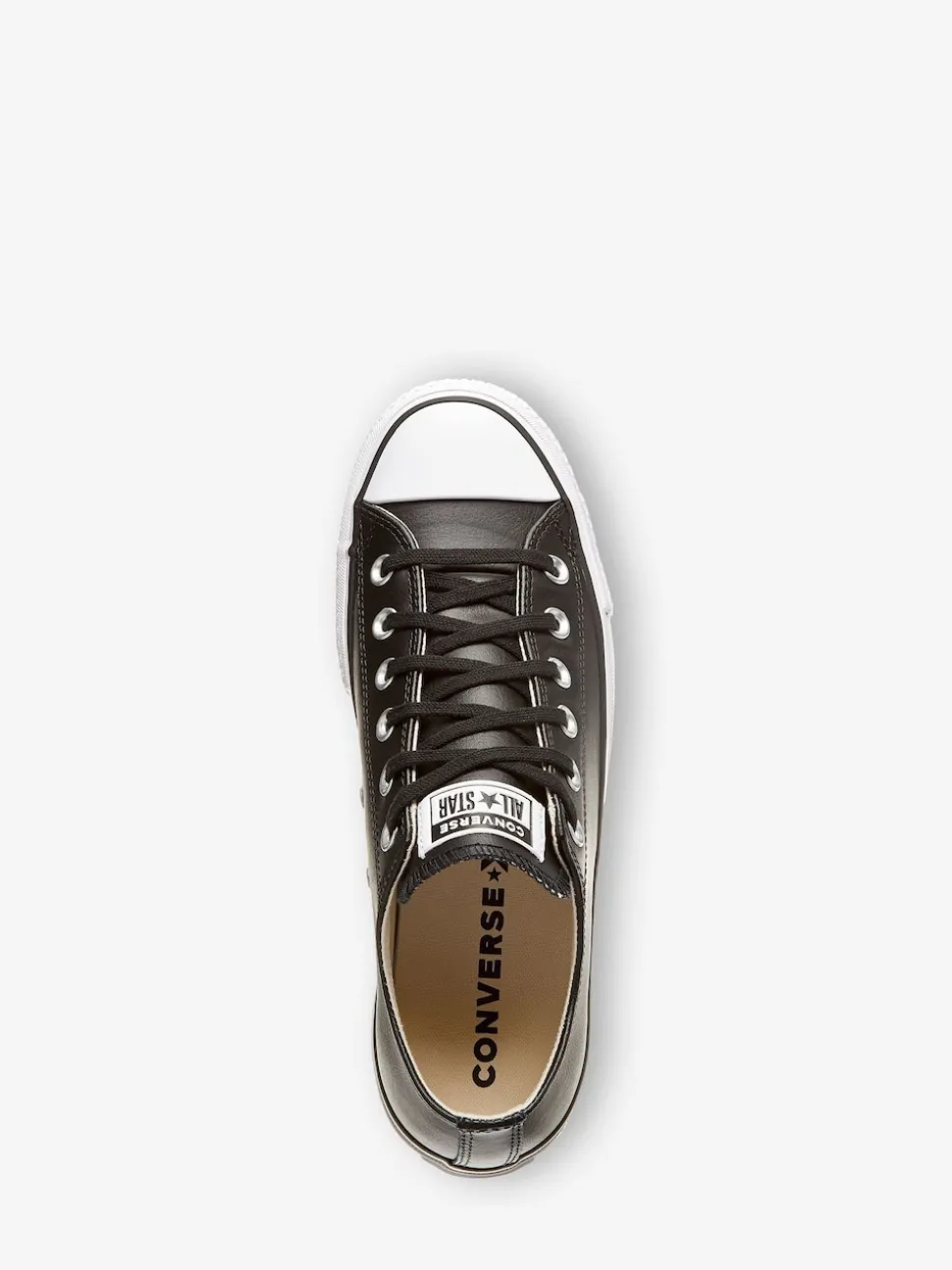 Converse Black Platform Lift Chuck Ox Leather Trainers