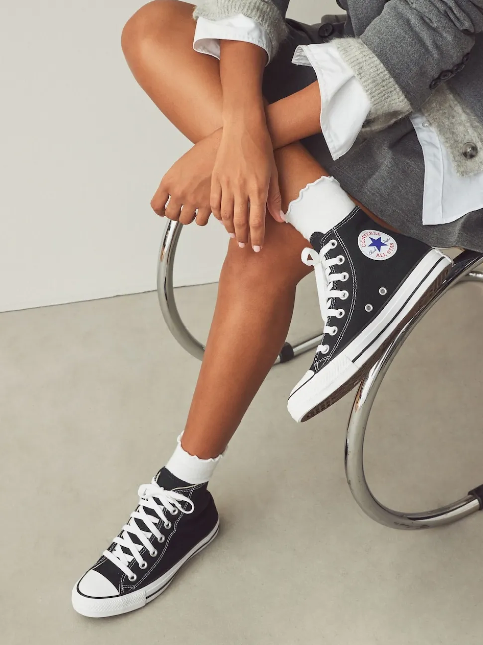 Converse Black/White Standard Fit Chuck Taylor All Star High Trainers