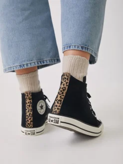 Converse Leopard Black Chuck Taylor Suede All Over High Trainers