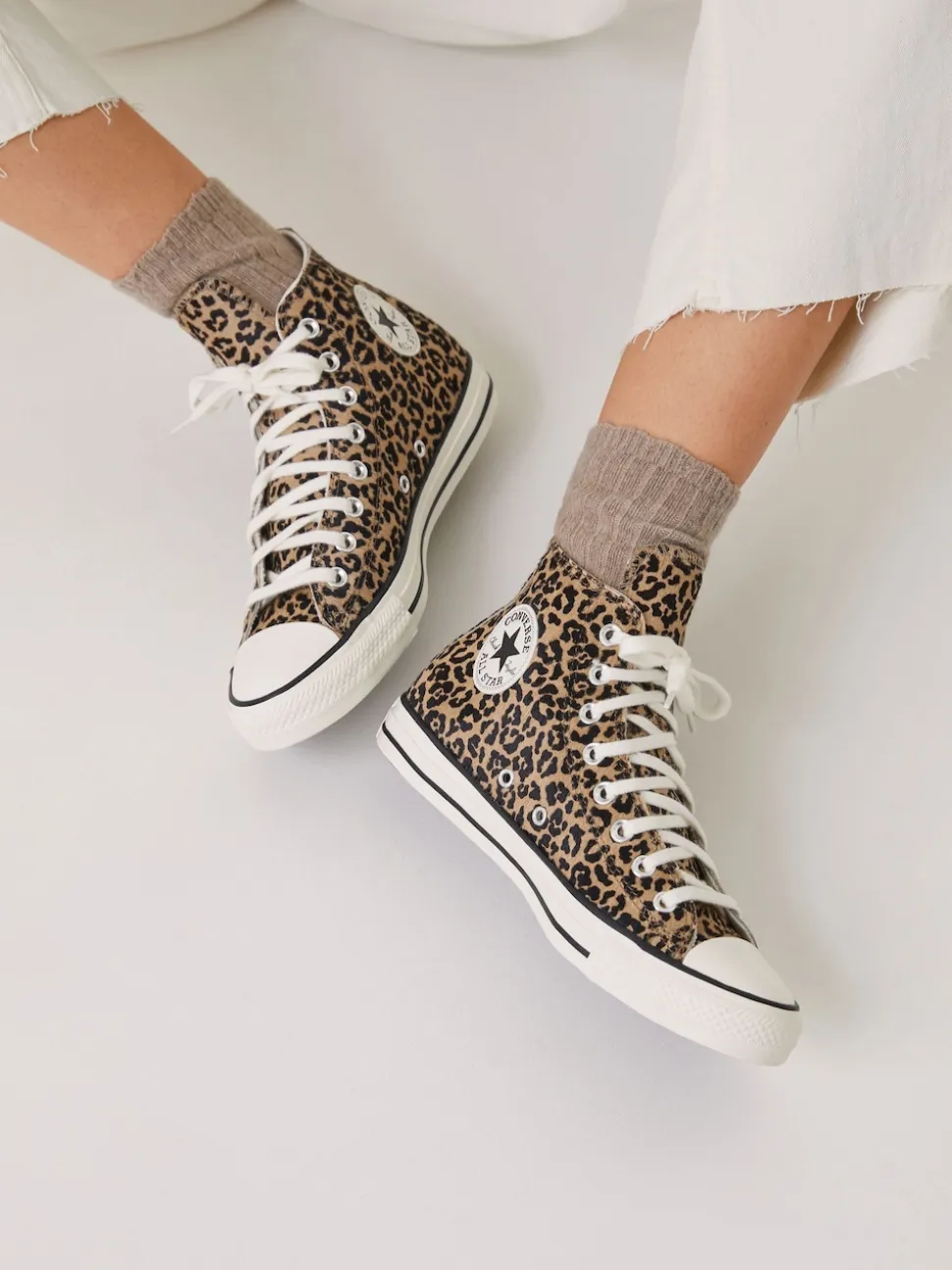 Converse Leopard Brown Chuck Taylor Suede All Over High Trainers