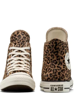 Converse Leopard Brown Chuck Taylor Suede All Over High Trainers