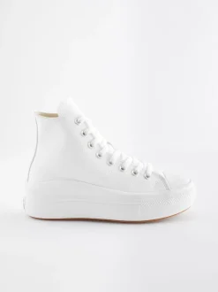 Converse White Chuck Taylor All Star Move Platform Leather