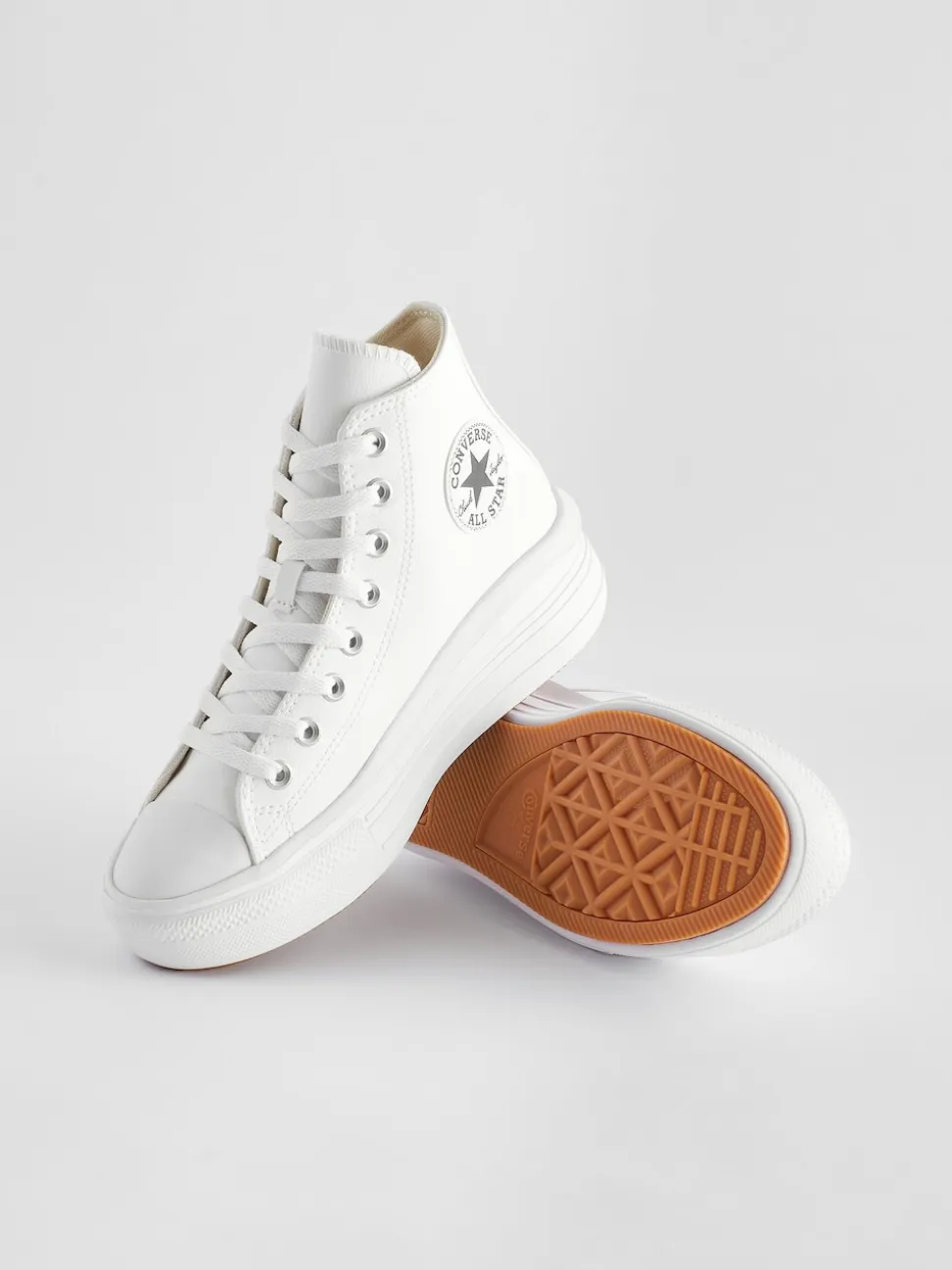 Converse White Chuck Taylor All Star Move Platform Leather