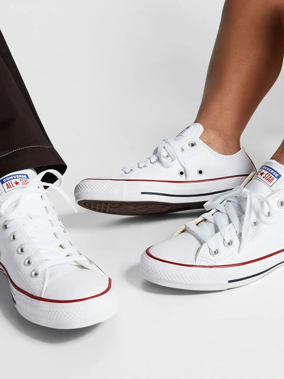 Converse White Leather Ox Trainers