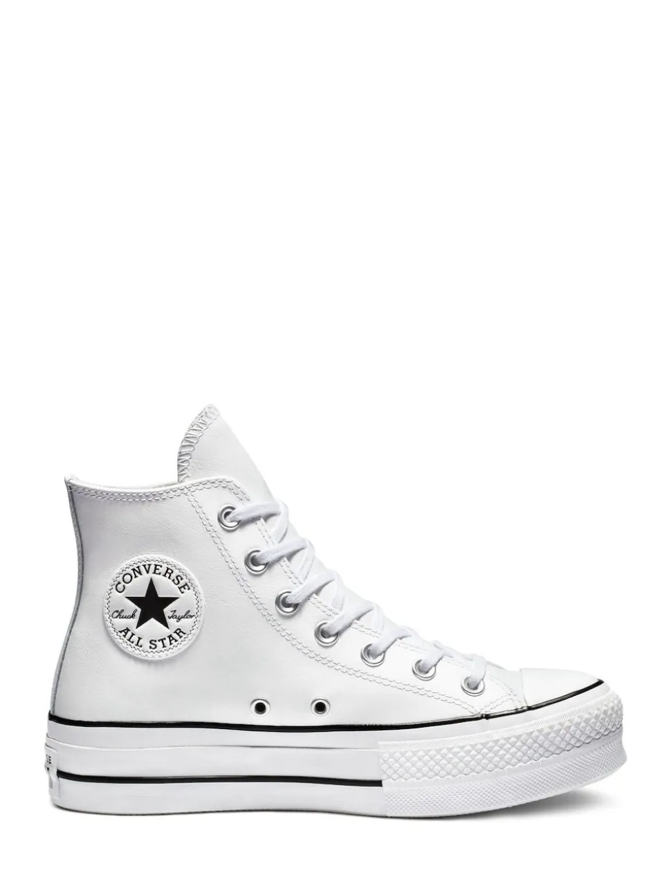 Converse White Platform Lift Chuck Taylor Leather High Trainers