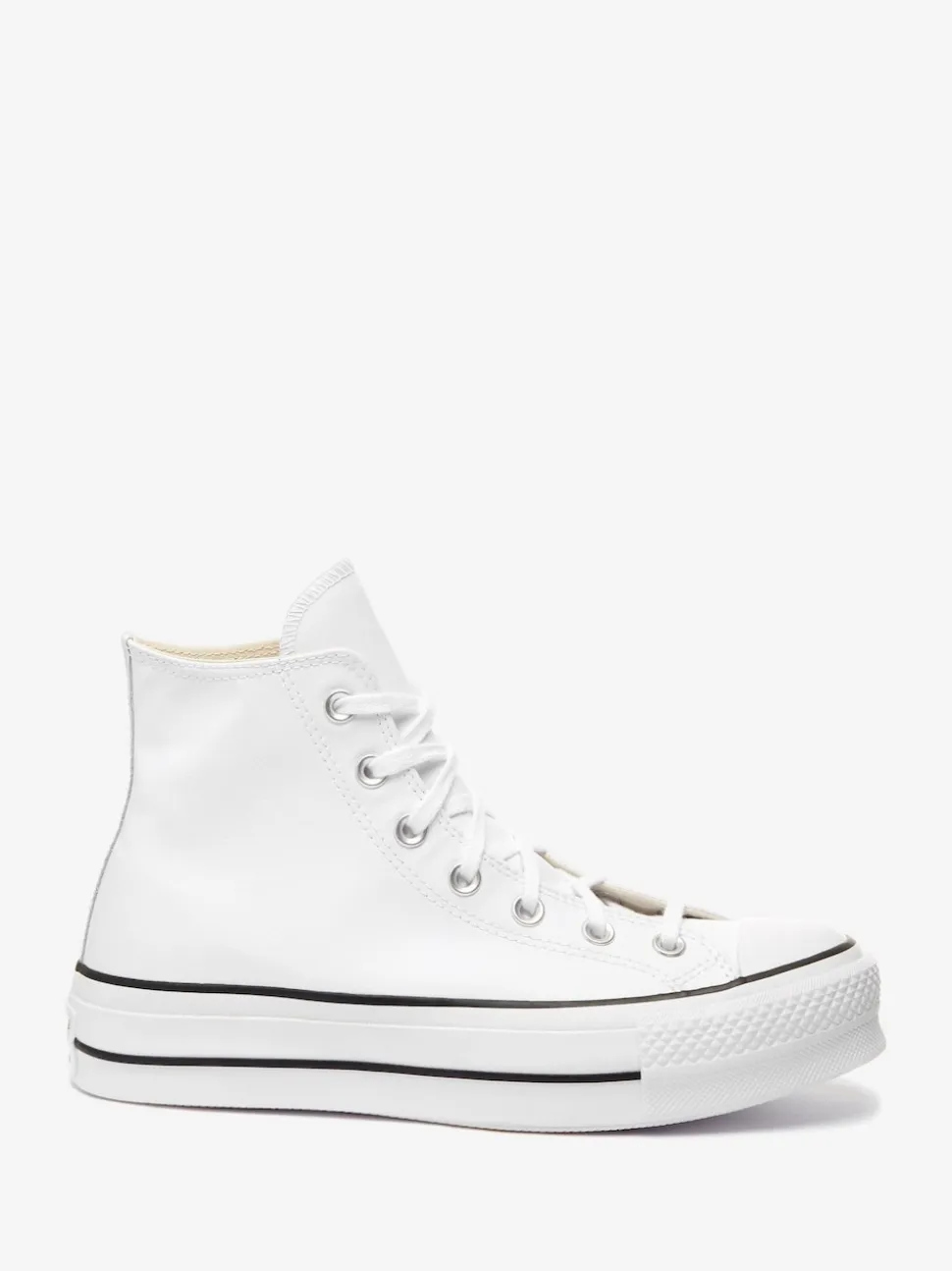 Converse White Platform Lift Chuck Taylor Leather High Trainers