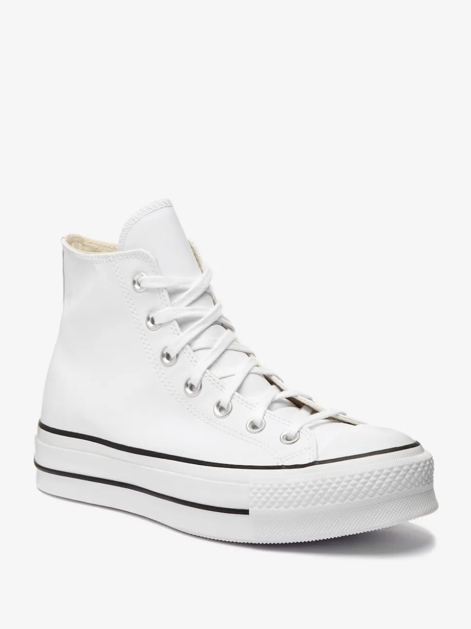 Converse White Platform Lift Chuck Taylor Leather High Trainers