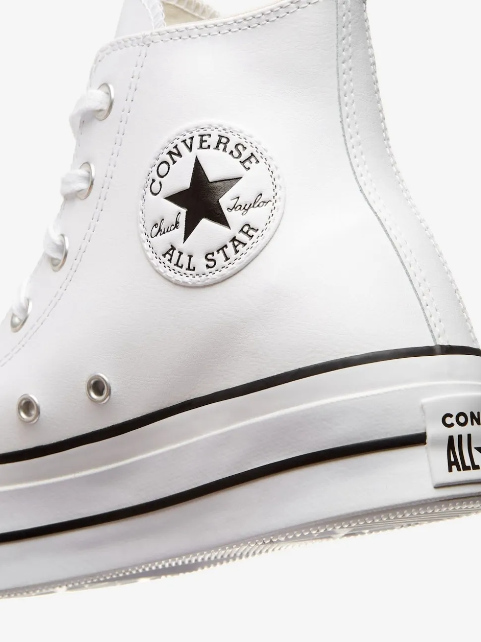 Converse White Platform Lift Chuck Taylor Leather High Trainers