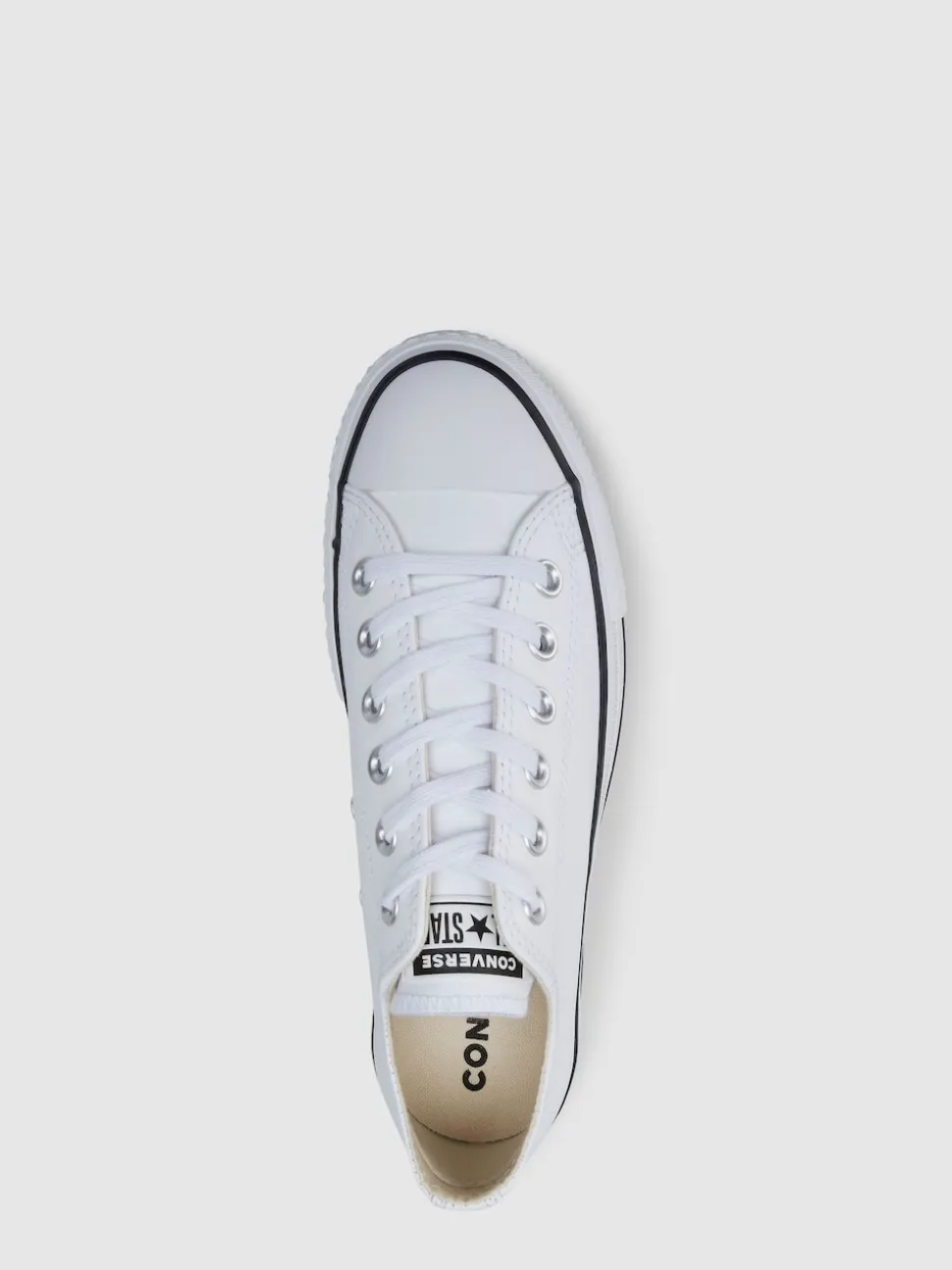 Converse White Platform Lift Chuck Ox Leather Trainers