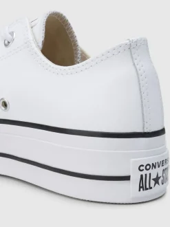 Converse White Platform Lift Chuck Ox Leather Trainers