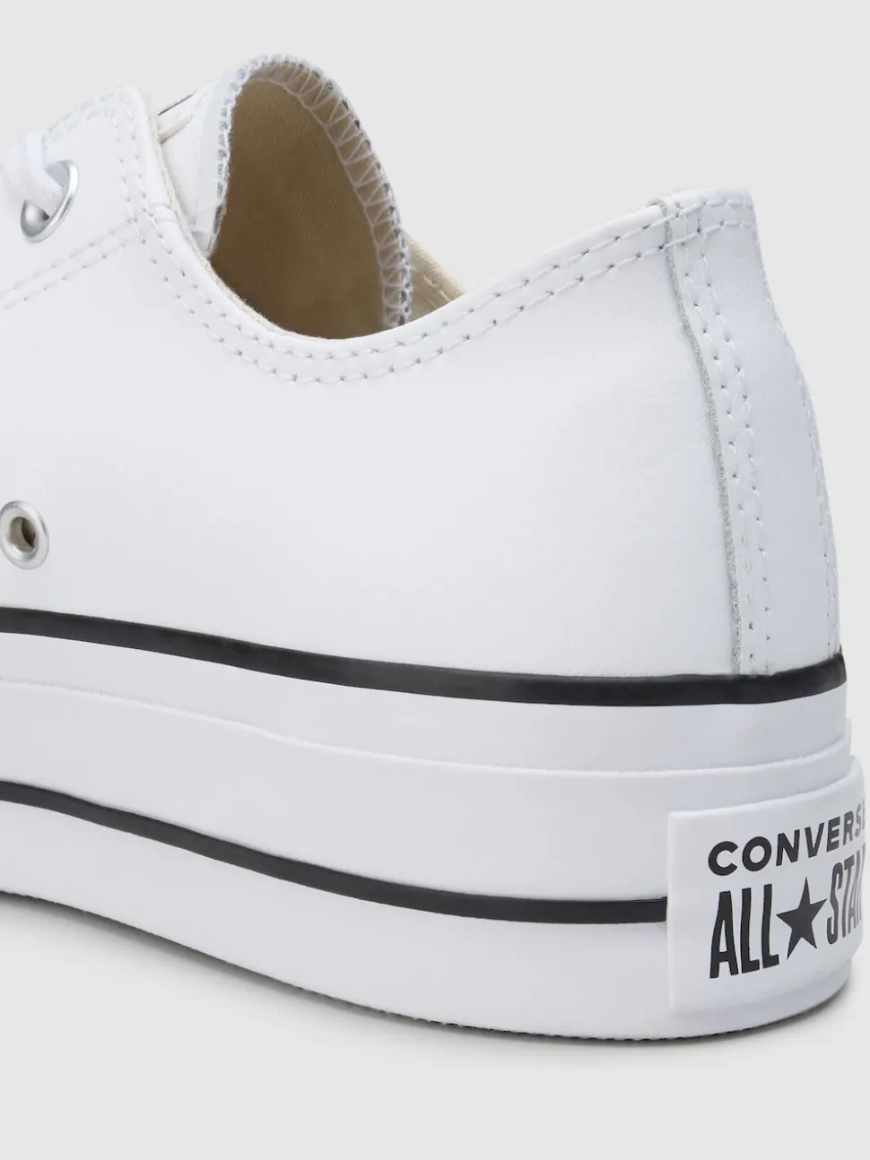 Converse White Platform Lift Chuck Ox Leather Trainers