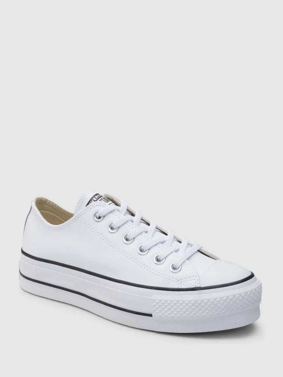 Converse White Platform Lift Chuck Ox Leather Trainers