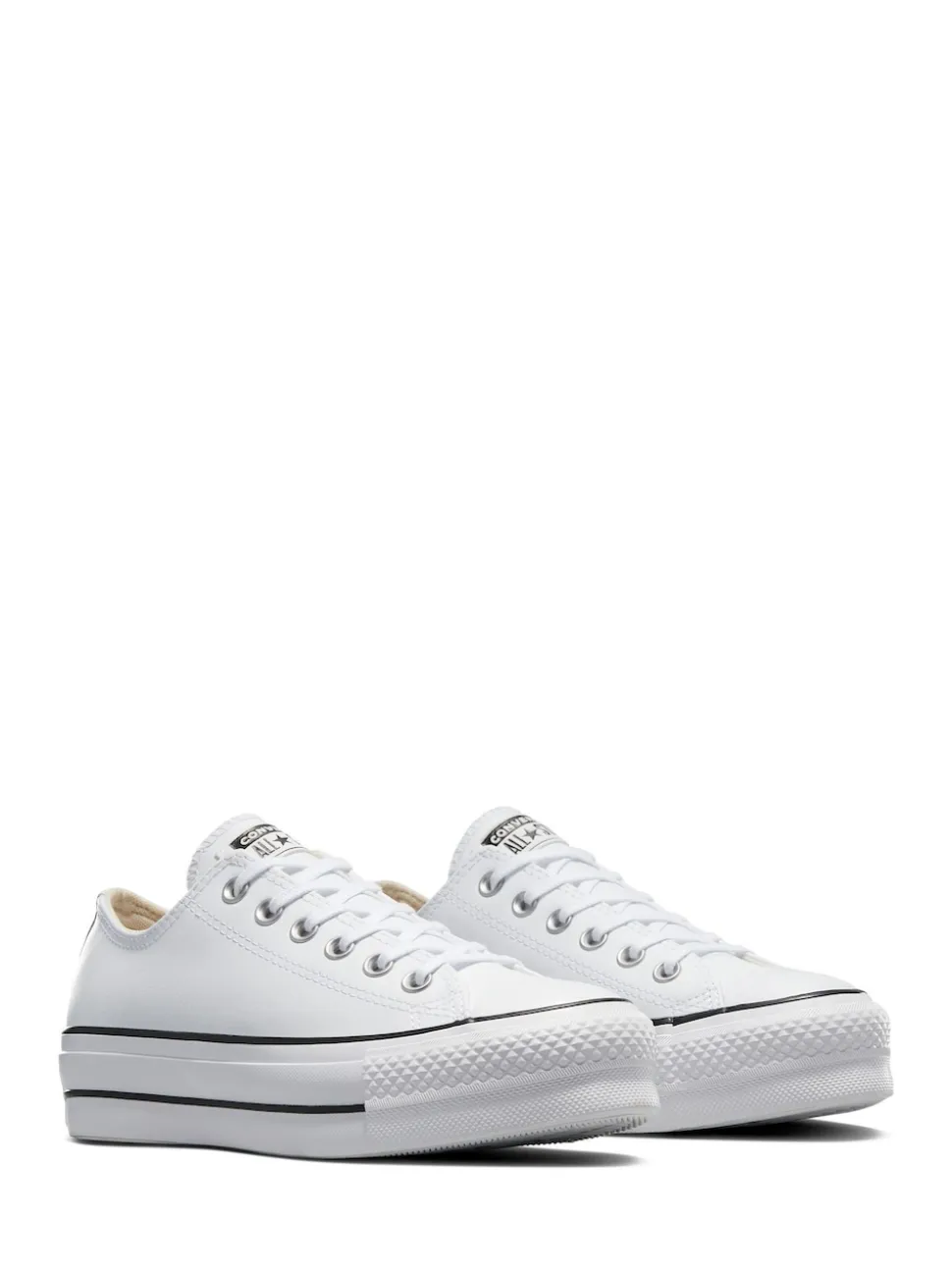 Converse White Platform Lift Chuck Ox Leather Trainers