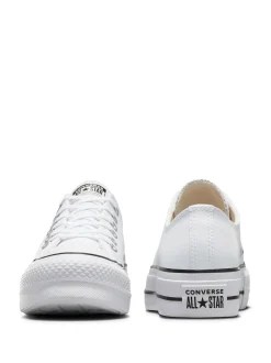 Converse White Platform Lift Chuck Ox Leather Trainers