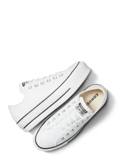 Converse White Platform Lift Chuck Ox Leather Trainers