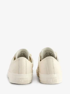 Converse White/Gold Chuck Taylor All Star Mono Leather Low Trainers