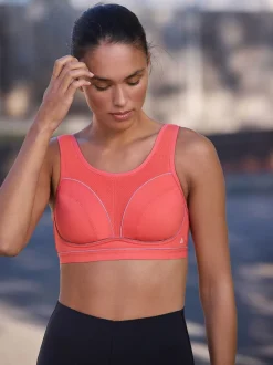 Coral Pink B-G Active Sports High Impact Dry Tech Non Pad Bra
