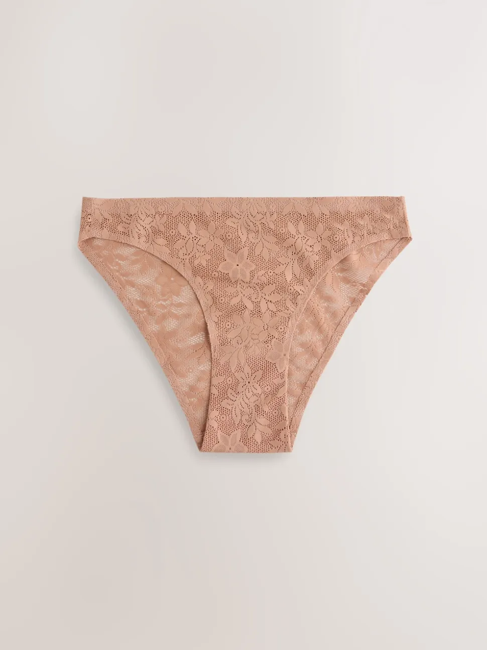 Coral Pink High Leg All-Over Lace No VPL Knickers 3 Pack