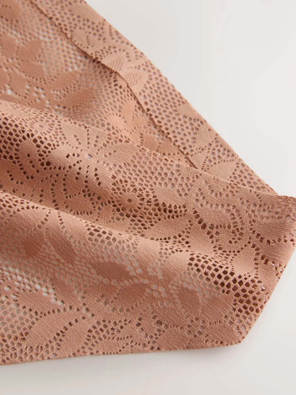 Coral Pink High Leg All-Over Lace No VPL Knickers 3 Pack