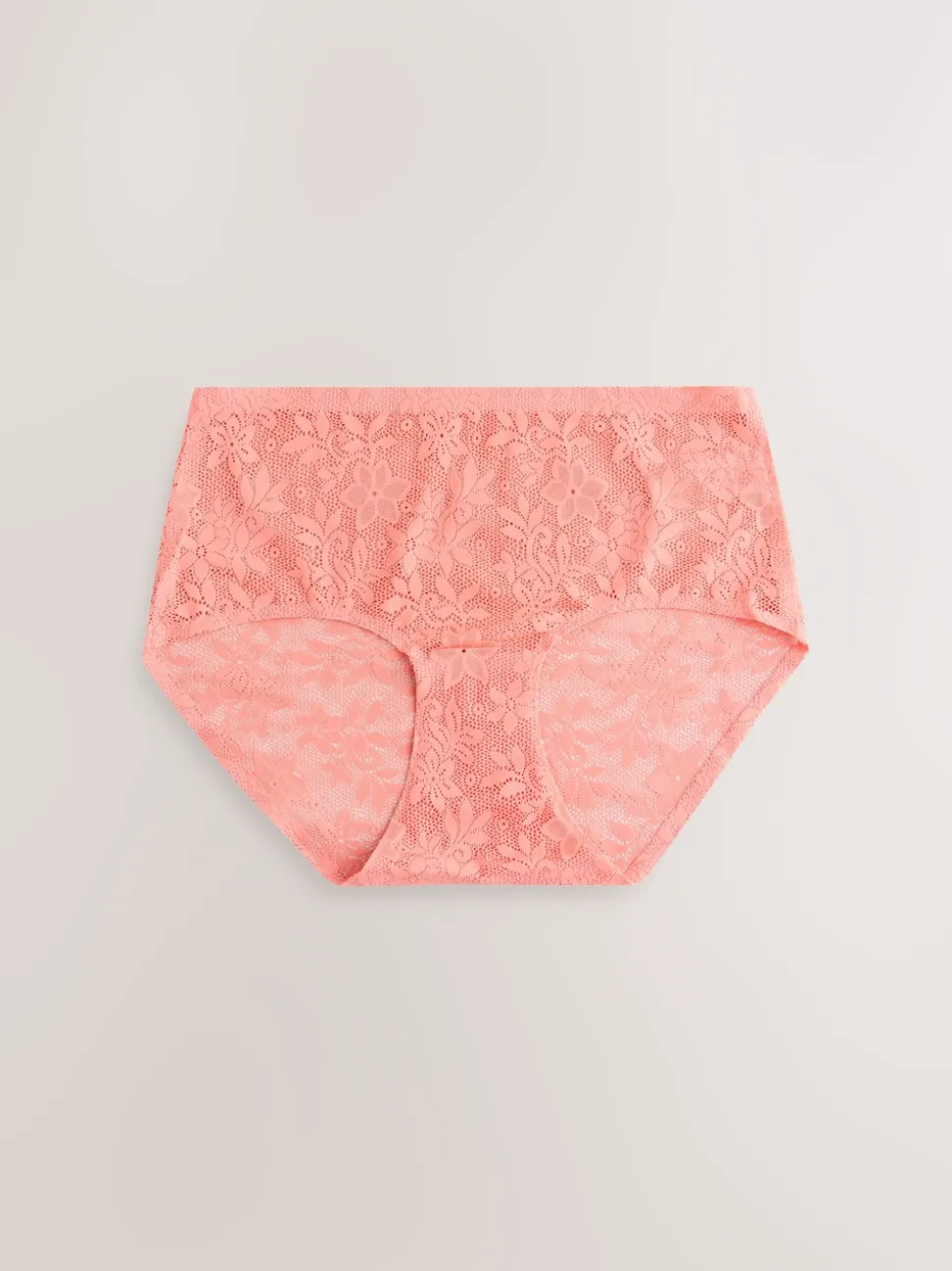 Coral Pink Midi All-Over Lace No VPL Knickers 3 Pack