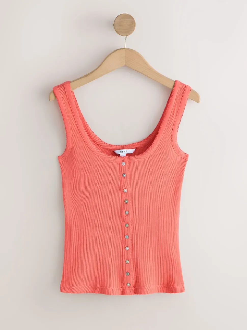 Coral Pink Pointelle Cami Vest Top