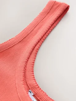 Coral Pink Pointelle Cami Vest Top