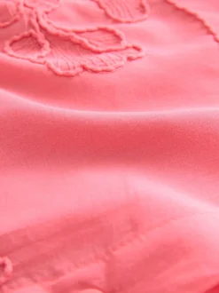 Coral Pink Textured Cornelli Cover-Up Shirt