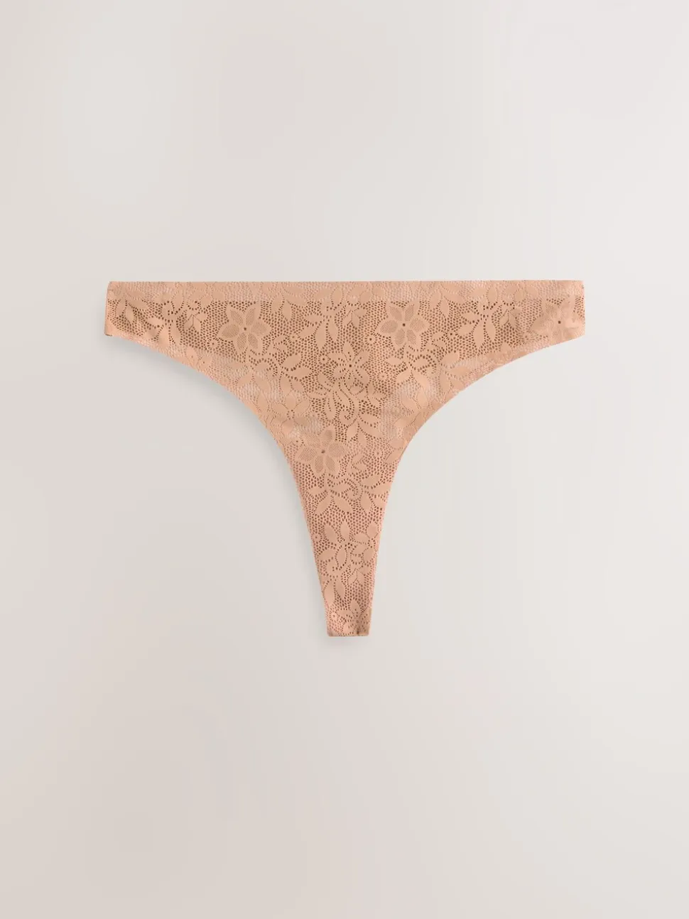 Coral Pink Thong All-Over Lace No VPL Knickers 3 Pack