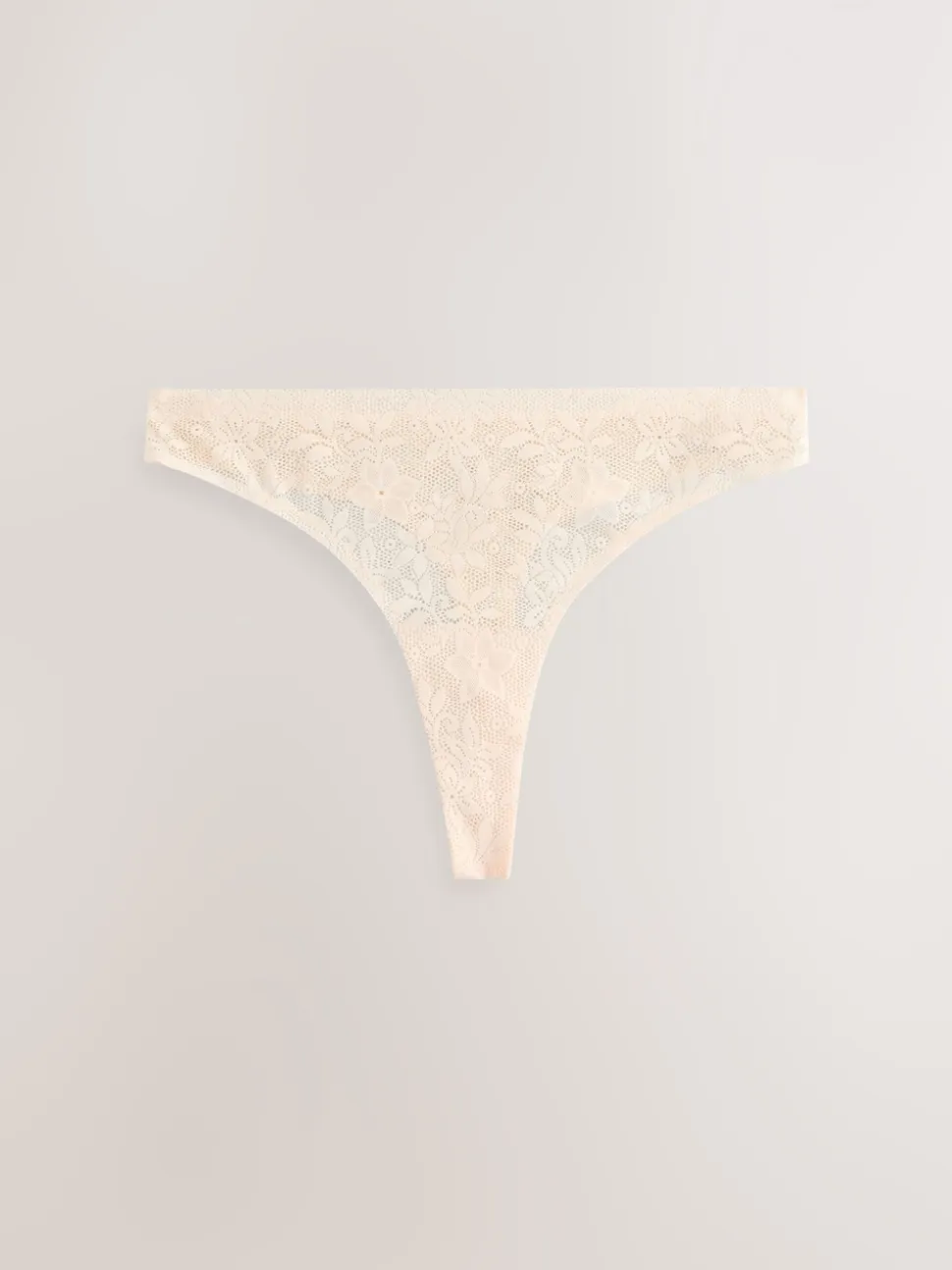 Coral Pink Thong All-Over Lace No VPL Knickers 3 Pack