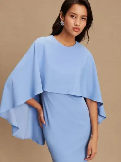 Cornflower Blue Cape Maxi Dress