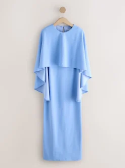 Cornflower Blue Cape Maxi Dress