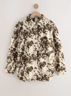 Cow Print Polar Fleece Shacket