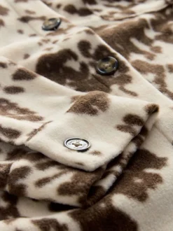 Cow Print Polar Fleece Shacket