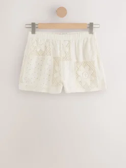 Cream Crochet Summer Shorts