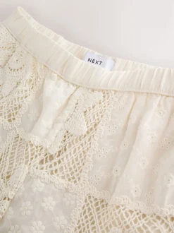 Cream Crochet Summer Shorts